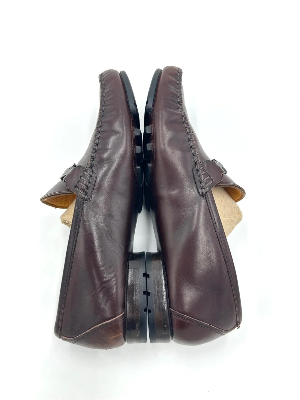 Salvatore Ferragamo Gancini Bit Loafers Mens 7 EE Brown Leather Dress Shoes